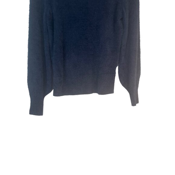 Banana Republic XS Fuzzy Navy Blue Sweater Long Sleeve Soft Nylon Cotton Blend - Picture 8 of 12